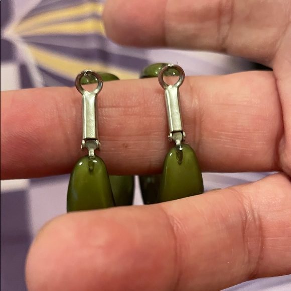 Green and Yellow Boho Earring Set - Picture 2 of 5